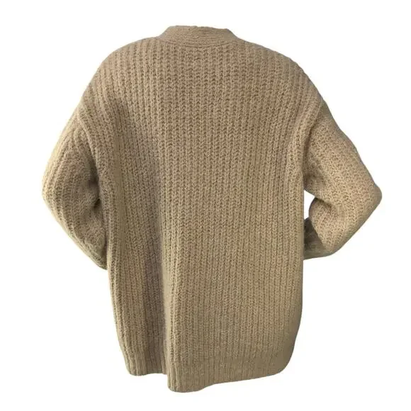 Jenni Kayne Women Size XS Cardigan Cocoon Sweater Knit Alpaca Wool Blend Oatmeal